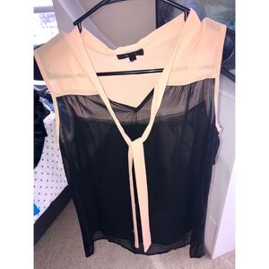 Chiffon Dress Tank with front Bow tie around Neck